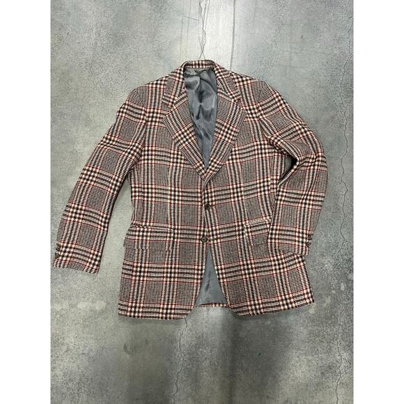 VTG Burberrys Tweed Blazer 40R English Woven Plaid Academia Preppy Old Money - Picture 1 of 10